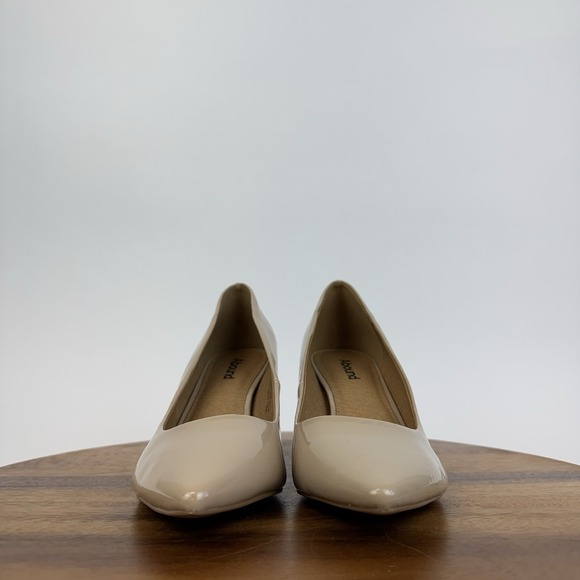 New Womens Abound Abadury Nude Faux Patent Leather Block Pumps Heels Size 11 M - Picture 3 of 8